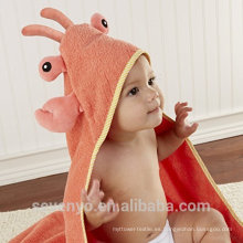 100% cotton unique design crayfish high quality baby hooded towels